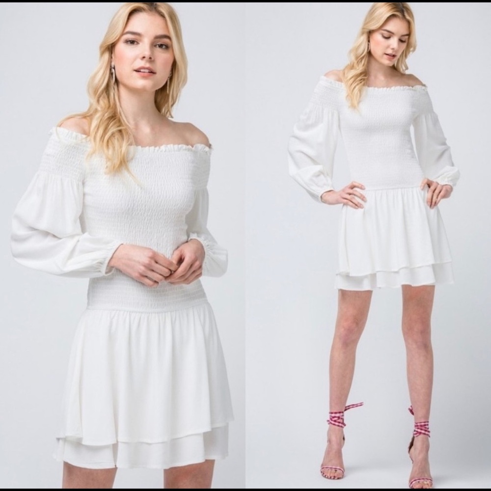 Smocked White Dress